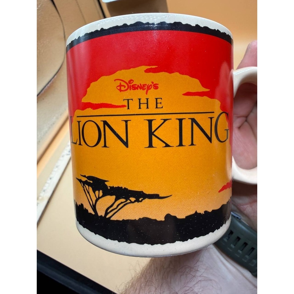 Vintage 1994 Disney's The Lion King Ceramic Coffee Mug African Sunset Applause